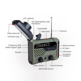 Portable Hand Crank, Radio, Lamp, Flashlight, Solar Charging, Power Bank